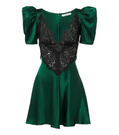 Rodarte Lace-trimmed silk satin minidress | Thumbnail 1 Rodarte Lace-trimmed silk satin minidress | Thumbnail 1