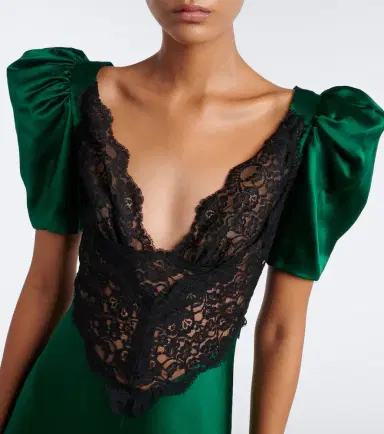 Rodarte Lace-trimmed silk satin gown | Thumbnail 5 Rodarte Lace-trimmed silk satin gown | Thumbnail 5