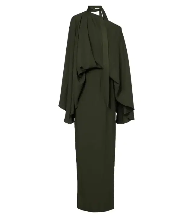 Brooks draped scarf-detail gown Brooks draped scarf-detail gown