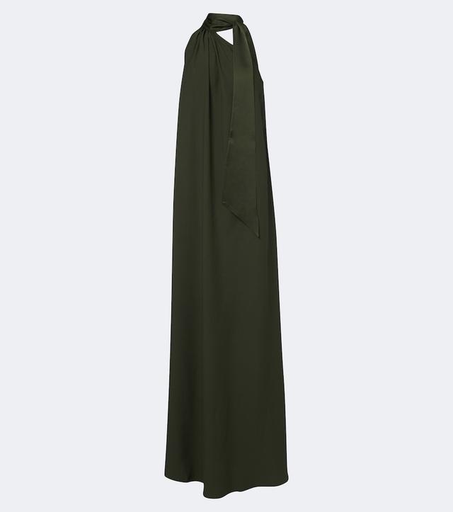 Astor scarf-detail one-shoulder gown Astor scarf-detail one-shoulder gown