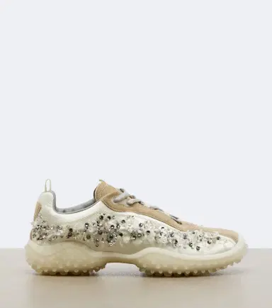 Miu Miu Bubble embellished suede-trimmed sneakers | Thumbnail 3 Miu Miu Bubble embellished suede-trimmed sneakers | Thumbnail 3