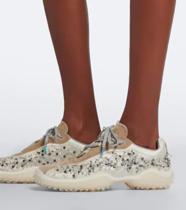 Miu Miu Bubble embellished suede-trimmed sneakers | Thumbnail 6 Miu Miu Bubble embellished suede-trimmed sneakers | Thumbnail 6