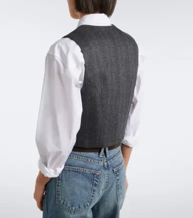 Nili Lotan Ismael checked wool and cashmere vest | Thumbnail 2 Nili Lotan Ismael checked wool and cashmere vest | Thumbnail 2