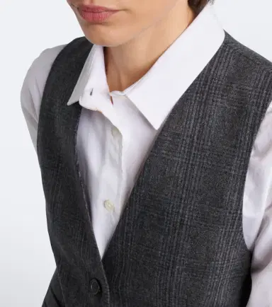 Nili Lotan Ismael checked wool and cashmere vest | Thumbnail 3 Nili Lotan Ismael checked wool and cashmere vest | Thumbnail 3