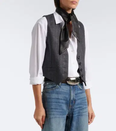 Nili Lotan Ismael checked wool and cashmere vest | Thumbnail 5 Nili Lotan Ismael checked wool and cashmere vest | Thumbnail 5
