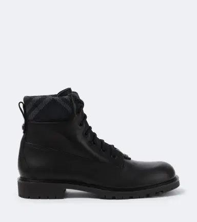 Burberry Check leather ankle boots | Thumbnail 3 Burberry Check leather ankle boots | Thumbnail 3