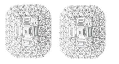 Wish Fine Jewelry 1.11ct Diamond 18K Gold Square Pave Earrings | Thumbnail 1 Wish Fine Jewelry 1.11ct Diamond 18K Gold Square Pave Earrings | Thumbnail 1