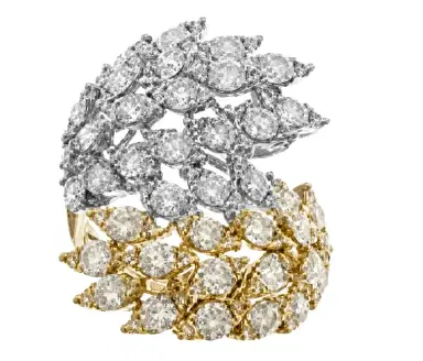 Wish Fine Jewelry 3.40ct Diamond 18K Gold Cluster Leaf Bypass Ring | Thumbnail 1 Wish Fine Jewelry 3.40ct Diamond 18K Gold Cluster Leaf Bypass Ring | Thumbnail 1