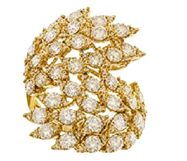Wish Fine Jewelry 3.40ct Diamond 18K Gold Cluster Leaf Bypass Ring | Thumbnail 1 Wish Fine Jewelry 3.40ct Diamond 18K Gold Cluster Leaf Bypass Ring | Thumbnail 1