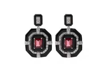 Wish Fine Jewelry 7.331ct Diamond Tourmaline Onyx 18K Gold Statement Drop Earrings | Thumbnail 1 Wish Fine Jewelry 7.331ct Diamond Tourmaline Onyx 18K Gold Statement Drop Earrings | Thumbnail 1