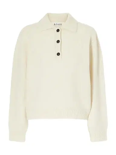 RÓHE Wool And Cashmere-blend Polo Sweater | Thumbnail 1 RÓHE Wool And Cashmere-blend Polo Sweater | Thumbnail 1