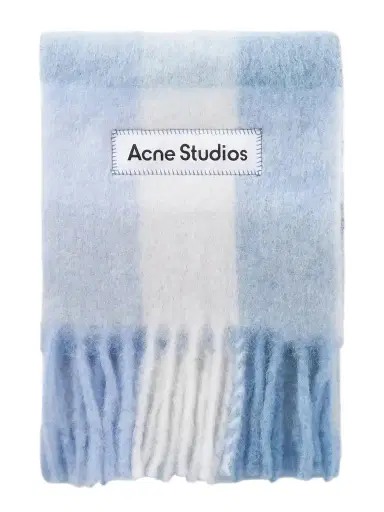 Acne Studios Fringed Checked Brushed-knit Scarf | Thumbnail 1 Acne Studios Fringed Checked Brushed-knit Scarf | Thumbnail 1