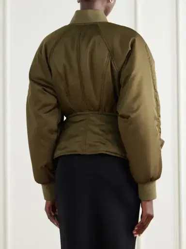 Balmain Paneled Cropped Satin Jacket | Thumbnail 4 Balmain Paneled Cropped Satin Jacket | Thumbnail 4