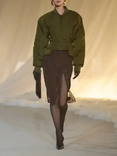 Balmain Paneled Cropped Satin Jacket | Thumbnail 6 Balmain Paneled Cropped Satin Jacket | Thumbnail 6