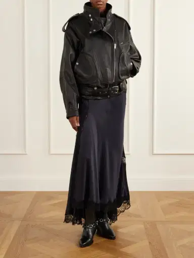 Isabel Marant Alexandra Lace-detailed Silk-blend Satin Midi Skirt | Thumbnail 2 Isabel Marant Alexandra Lace-detailed Silk-blend Satin Midi Skirt | Thumbnail 2