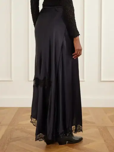Isabel Marant Alexandra Lace-detailed Silk-blend Satin Midi Skirt | Thumbnail 4 Isabel Marant Alexandra Lace-detailed Silk-blend Satin Midi Skirt | Thumbnail 4