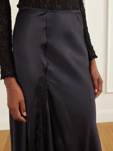 Isabel Marant Alexandra Lace-detailed Silk-blend Satin Midi Skirt | Thumbnail 5 Isabel Marant Alexandra Lace-detailed Silk-blend Satin Midi Skirt | Thumbnail 5