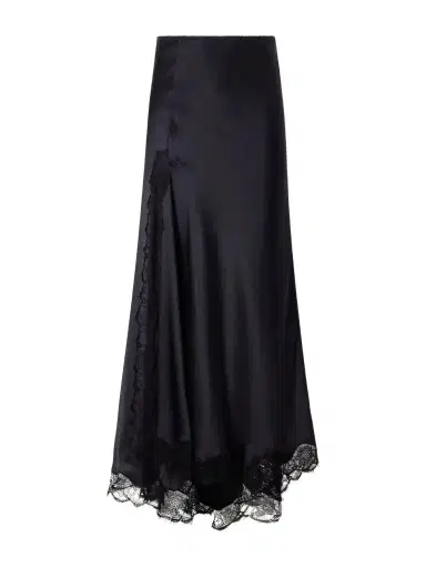 Isabel Marant Alexandra Lace-detailed Silk-blend Satin Midi Skirt | Thumbnail 1 Isabel Marant Alexandra Lace-detailed Silk-blend Satin Midi Skirt | Thumbnail 1