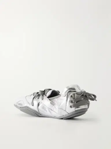 Acne Studios Lace-up Suede And Leather Ballet Flats | Thumbnail 3 Acne Studios Lace-up Suede And Leather Ballet Flats | Thumbnail 3