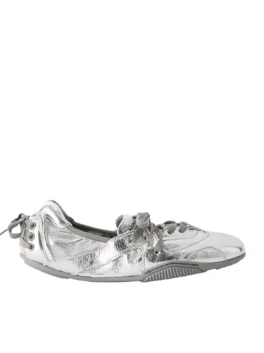 Acne Studios Lace-up Suede And Leather Ballet Flats | Thumbnail 1 Acne Studios Lace-up Suede And Leather Ballet Flats | Thumbnail 1
