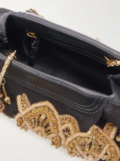 Dries Van Noten Bead-embellished Embroidered Leather-trimmed Cotton-twill Clutch | Thumbnail 6 Dries Van Noten Bead-embellished Embroidered Leather-trimmed Cotton-twill Clutch | Thumbnail 6