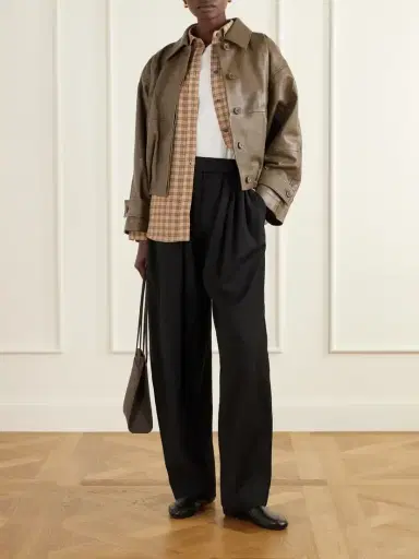RÓHE Gathered Leather Jacket | Thumbnail 2 RÓHE Gathered Leather Jacket | Thumbnail 2