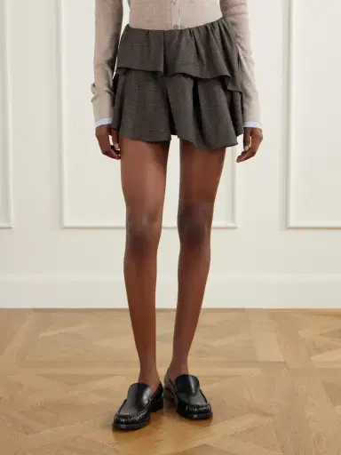 Acne Studios Checked Logo-embroidered Wool-blend Mini Skirt | Thumbnail 3 Acne Studios Checked Logo-embroidered Wool-blend Mini Skirt | Thumbnail 3