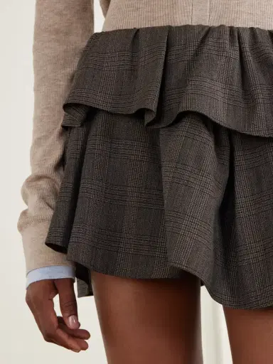 Acne Studios Checked Logo-embroidered Wool-blend Mini Skirt | Thumbnail 5 Acne Studios Checked Logo-embroidered Wool-blend Mini Skirt | Thumbnail 5