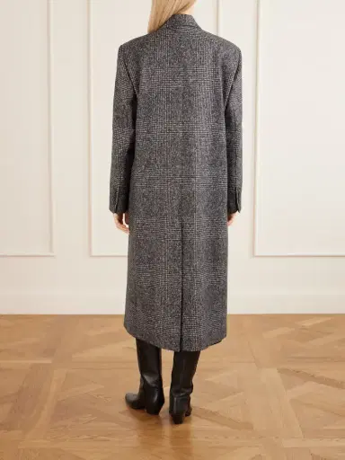 Nili Lotan Edmond Double-breasted Checked Wool-blend Long Coat | Thumbnail 4 Nili Lotan Edmond Double-breasted Checked Wool-blend Long Coat | Thumbnail 4