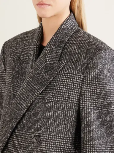 Nili Lotan Edmond Double-breasted Checked Wool-blend Long Coat | Thumbnail 5 Nili Lotan Edmond Double-breasted Checked Wool-blend Long Coat | Thumbnail 5