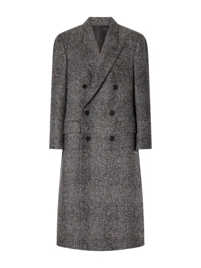 Edmond Double-breasted Checked Wool-blend Long Coat Edmond Double-breasted Checked Wool-blend Long Coat