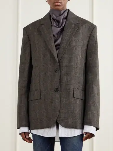 Acne Studios Layered Checked Wool-blend Blazer | Thumbnail 3 Acne Studios Layered Checked Wool-blend Blazer | Thumbnail 3