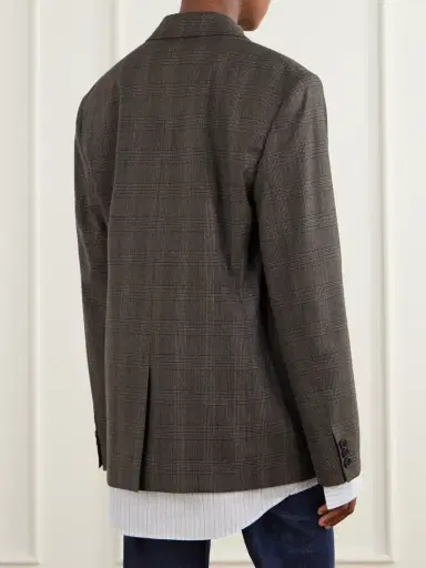 Acne Studios Layered Checked Wool-blend Blazer | Thumbnail 4 Acne Studios Layered Checked Wool-blend Blazer | Thumbnail 4