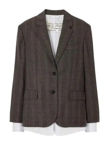 Acne Studios Layered Checked Wool-blend Blazer | Thumbnail 1 Acne Studios Layered Checked Wool-blend Blazer | Thumbnail 1