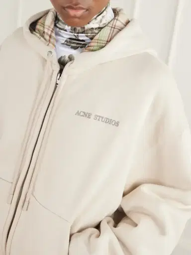Acne Studios Embroidered Cotton Zip-up Hoodie | Thumbnail 5 Acne Studios Embroidered Cotton Zip-up Hoodie | Thumbnail 5