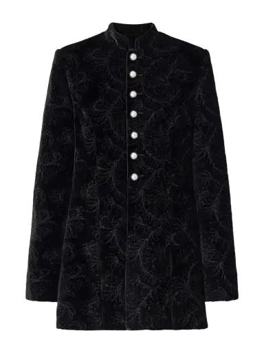Ann Demeulemeester Yana Paisely-embroidered Velvet Jacket | Thumbnail 1 Ann Demeulemeester Yana Paisely-embroidered Velvet Jacket | Thumbnail 1