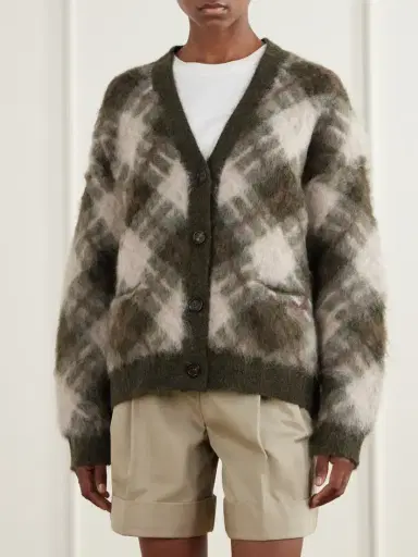 Acne Studios Katch Intarsia Mohair Wool-blend Cardigan | Thumbnail 3 Acne Studios Katch Intarsia Mohair Wool-blend Cardigan | Thumbnail 3