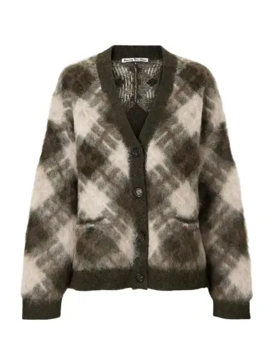 Acne Studios Katch Intarsia Mohair Wool-blend Cardigan | Thumbnail 1 Acne Studios Katch Intarsia Mohair Wool-blend Cardigan | Thumbnail 1