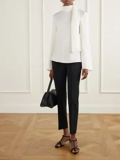 RÓHE Pintucked Grain De Poudre Slim-fit Pants | Thumbnail 2 RÓHE Pintucked Grain De Poudre Slim-fit Pants | Thumbnail 2