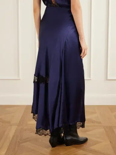 Isabel Marant Alexandra Lace-detailed Silk-blend Satin Midi Skirt | Thumbnail 4 Isabel Marant Alexandra Lace-detailed Silk-blend Satin Midi Skirt | Thumbnail 4