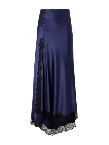 Isabel Marant Alexandra Lace-detailed Silk-blend Satin Midi Skirt | Thumbnail 1 Isabel Marant Alexandra Lace-detailed Silk-blend Satin Midi Skirt | Thumbnail 1