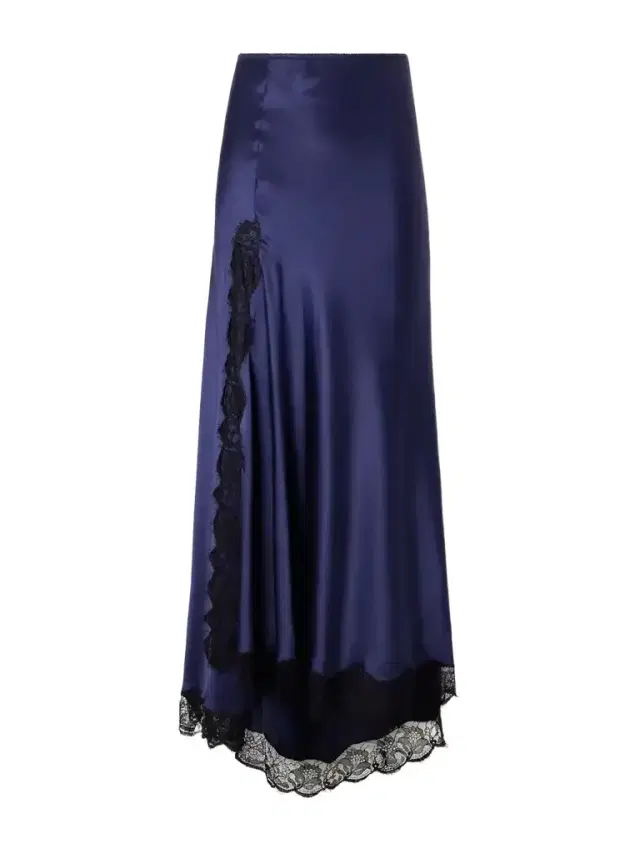 Alexandra Lace-detailed Silk-blend Satin Midi Skirt Alexandra Lace-detailed Silk-blend Satin Midi Skirt