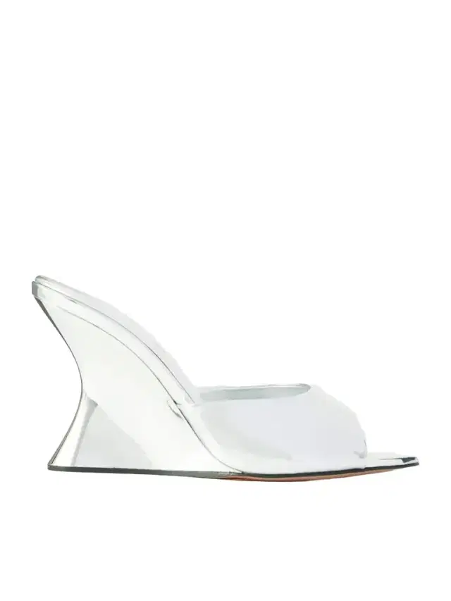 Bisous 95 Metallic Leather Wedge Sandals Bisous 95 Metallic Leather Wedge Sandals