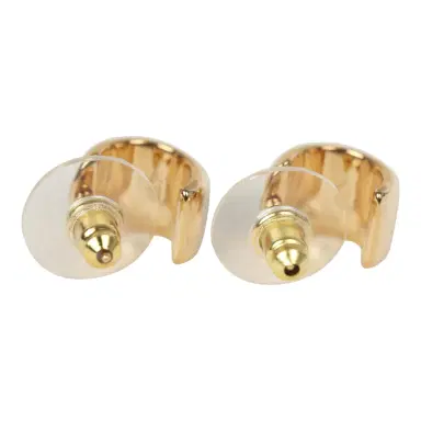 Chanel Chanel Mini CC Hoop Stud Earrings Black Resin, Gold Tone Hardware | Thumbnail 3 Chanel Chanel Mini CC Hoop Stud Earrings Black Resin, Gold Tone Hardware | Thumbnail 3