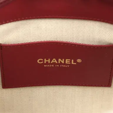 Chanel Chanel Small "CC Loop" Drawstring Bucket Bag with Leather Strap Dark Burgundy Suede, Calfskin Gold Hardware | Thumbnail 10 Chanel Chanel Small "CC Loop" Drawstring Bucket Bag with Leather Strap Dark Burgundy Suede, Calfskin Gold Hardware | Thumbnail 10