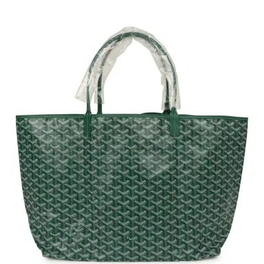 goyard Goyard Goyardine Green Saint Louis GM Tote Bag Palladium Hardware | Thumbnail 4 goyard Goyard Goyardine Green Saint Louis GM Tote Bag Palladium Hardware | Thumbnail 4