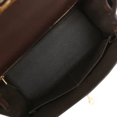 HERMÈS Hermes Kelly Retourne 28 Ebene Barenia Faubourg Gold Hardware | Thumbnail 9 HERMÈS Hermes Kelly Retourne 28 Ebene Barenia Faubourg Gold Hardware | Thumbnail 9