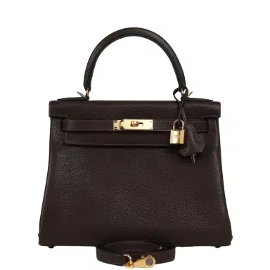 HERMÈS Hermes Kelly Retourne 28 Ebene Barenia Faubourg Gold Hardware | Thumbnail 1 HERMÈS Hermes Kelly Retourne 28 Ebene Barenia Faubourg Gold Hardware | Thumbnail 1