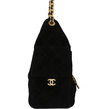 Chanel Pre-owned Chanel Small 25 Hobo Bag Black Suede Antique Gold Hardware | Thumbnail 3 Chanel Pre-owned Chanel Small 25 Hobo Bag Black Suede Antique Gold Hardware | Thumbnail 3