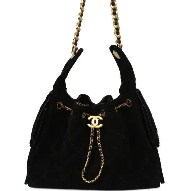 Chanel Pre-owned Chanel Small 25 Hobo Bag Black Suede Antique Gold Hardware | Thumbnail 1 Chanel Pre-owned Chanel Small 25 Hobo Bag Black Suede Antique Gold Hardware | Thumbnail 1
